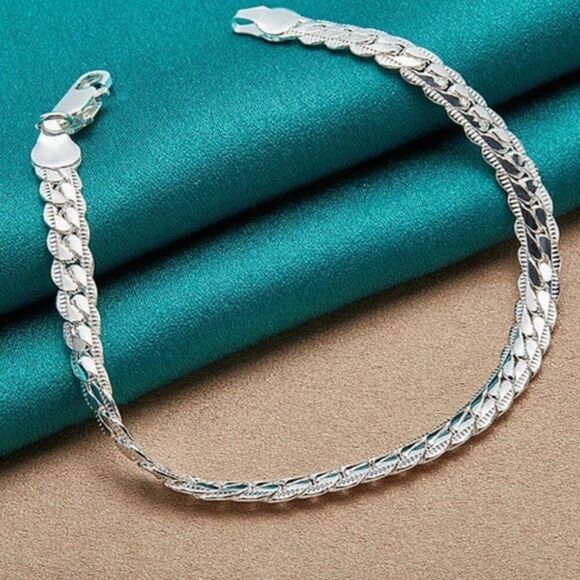 Sterling Silver Snake Chain Bracelet 7 inches long - Picture 3 of 11